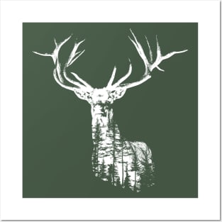 Forest within the Deer White Posters and Art